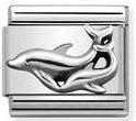 330101/29 Classic OXIDIZED ,st.steel & Sterling Silv. Dolphins