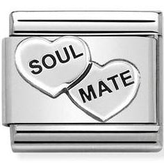 330101/38 Classic OXIDIZED S/steel & sterling silver SOUL MATE hearts