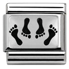 330102/09 Classic PLATES OXIDIZED steel ,silver 925 4 feet