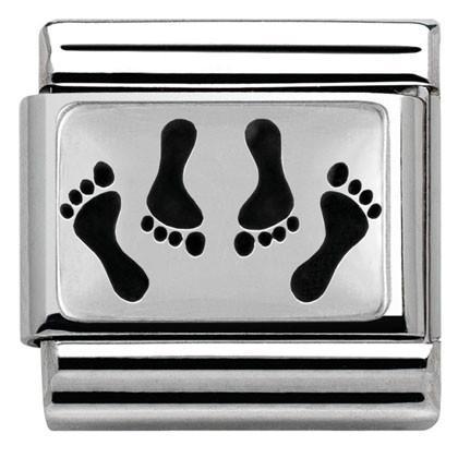 330102/09 Classic PLATES OXIDIZED steel ,silver 925 4 feet