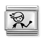 330109/48 Classic OXYDISED PLATES,S/steel, 925 silver,Boy