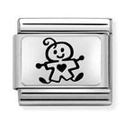 330109/50 Classic OXYDISED PLATES,S/steel,925 silver,Baby boy