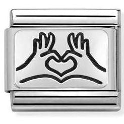 330109/58 Classic S/steel,925 silver,Hands to heart