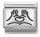 330109/58 Classic S/steel,925 silver,Hands to heart