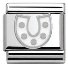 330202/07 Classic S/Steel,enamel,silver 925 White Horseshoe