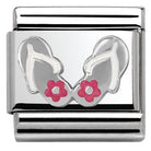 330202/30 Classic S/steel,enamel,silver 925 Flip-Flops