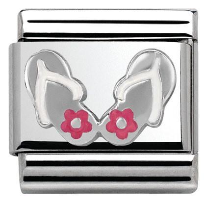 330202/30 Classic S/steel,enamel,silver 925 Flip-Flops