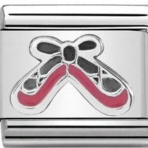 330202/41 CLASSIC SILVER & ENAMEL BALLET SHOES PINK