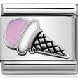 330202/44 Classic S/steel,enamel,silver, Pink Ice Cream