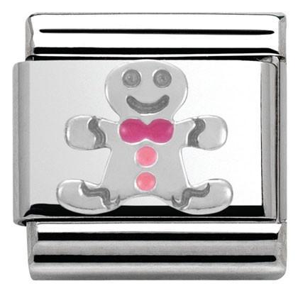 330204/09 Classic S/steel,enamel,Silver 925 Gingerbread Man