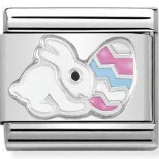 330204/19 Classic S/Steel,enamel & Sterling Silver Easter Bunny. (Rabbit)