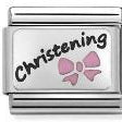 330208/17CLASSIC SILVER & ENAMEL CHRISTENING PINK