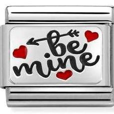 330208/52 Classic S/steel,enamel, 925 silver,Be Mine with hearts