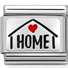 330208/54 Classic,S/steel,enamel,925 silver,Home with heart