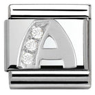 330301/01 Classic LETTER S/steel. Cub. zirc,925 silver A