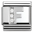 330301/06 Classic LETTER S/steel. Cub. zirc,925 silver F