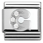 330301/07 Classic LETTER S/steel. Cub. zirc,925 silver G