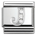 330301/10 Classic LETTER S/steel. Cub. zirc,925 silver J