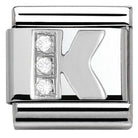 330301/11 Classic LETTER S/steel. Cub. zirc,925 silver K