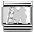 330301/13 Classic LETTER S/Steel. Cub. zirc,925 silver M