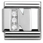 330301/14 Classic LETTER S/Steel. Cub. zirc,925 silver N