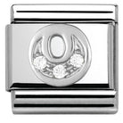 330301/15 Classic LETTER S/steel. Cub. zirc,925 silver O