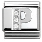 330301/16 Classic LETTER S/steel. Cub. zirc,925 silver P