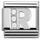 330301/18 Classic LETTER S/steel. Cub. zirc,925 silver R
