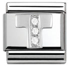 330301/20 Classic LETTER S/steel. Cub. zirc,925 silver T