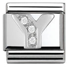 330301/25 Classic LETTER S/steel. Cub. zirc,925 silver Y