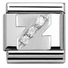 330301/26 Classic LETTER S/steel. Cub. zirc,925 silver Z