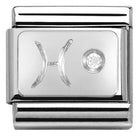 330302/12 Classic ZODIAC S/steel,CZ,925 silver Pisces