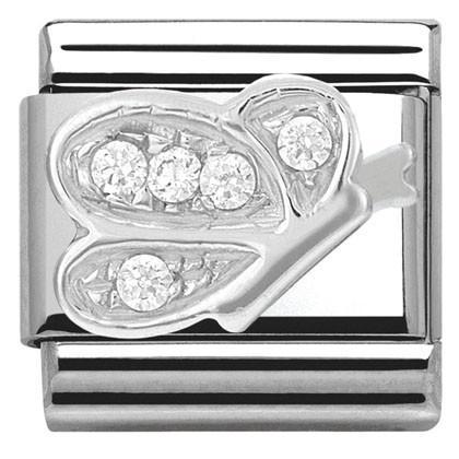 330304/04 Classic S/steel,CZ, 925 Butterfly