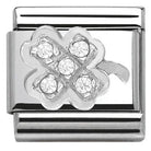 330304/07 Classic S/steel,CZ,silver 925 Clover