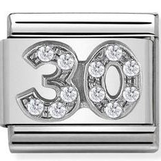 330304/21 CLASSIC SILVER CZ NUMBER 30