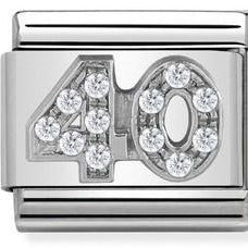 330304/22 CLASSIC SILVER CZ NUMBER 40