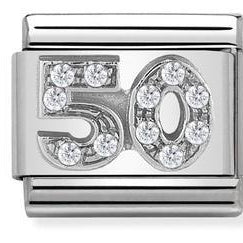 330304/23 CLASSIC SILVER CZ NUMBER 50