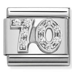 330304/33 Classic S/steel,CZ, & silver Number 70