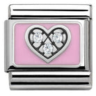 330306/06 Classic S/Steel,enamel,Cz. 925 silver Pink Heart