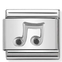 330311/08 CLASSIC SILVER CZ MUSIC NOTE