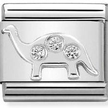 330311/09Classic, stainless steel ,silver 925, & CZ Dinosaur