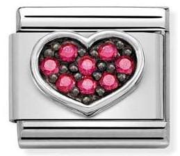 330323/06 Classic,S/Steel,Cz,silver 925,Heart FUCHSIA