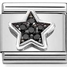 330323/10 Classic,S/steel, Cz,silver 925 Black Star