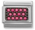 330324/16 Classic PAVE S/Steel,CZ,925 silver ,FUCHSIA