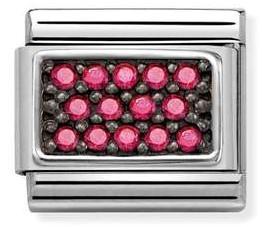 330324/16 Classic PAVE S/Steel,CZ,925 silver ,FUCHSIA