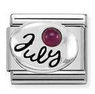 330505/07 Classic,S/steel,silver,stones July RUBY