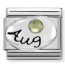 330505/08 Classic,S/steel,silver,stones August PERIDOT