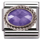 330604/001 Classic FACETED CZ Purple,S/Steel. silver setting,