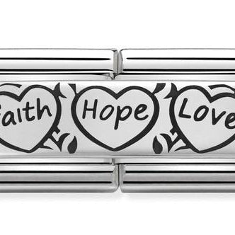330710/11 CLASSIC DOUBLE SILVER FAITH HOPE LOVE