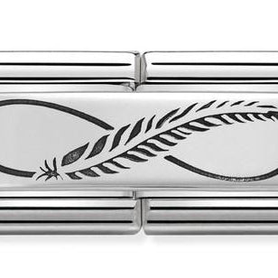330710/12 CLASSIC DOUBLE SILVER INFINITY FEATHER